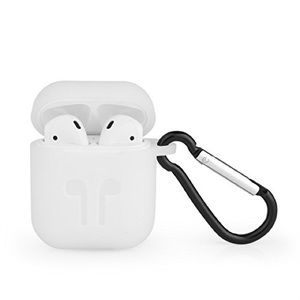 🌸White silicone AirPod case with ring holder